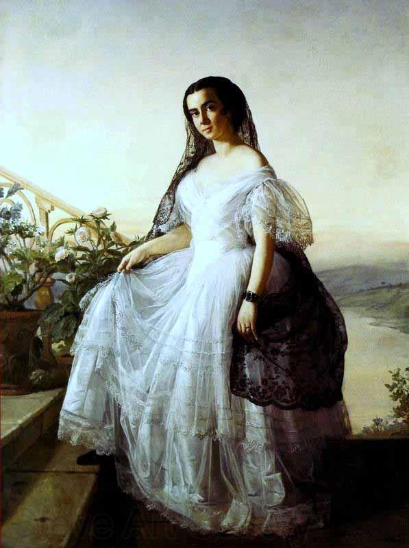 Francois Auguste Biard Portrait of a Woman Germany oil painting art